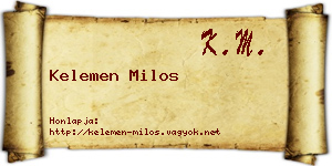 Kelemen Milos névjegykártya